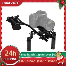 

CAMVATE DSLR Camera Shoulder Mount Rig With Manfrotto QR Plate & Rubber Handgrip & 15mm Rod System & Shoulder Pad & lens Support