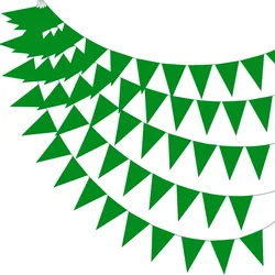 Vibrant Purple Triangle Bunting - Waterproof Pennant Flags Garland, 33ft/10m Durable Party Decoration - 1 PC (Green)