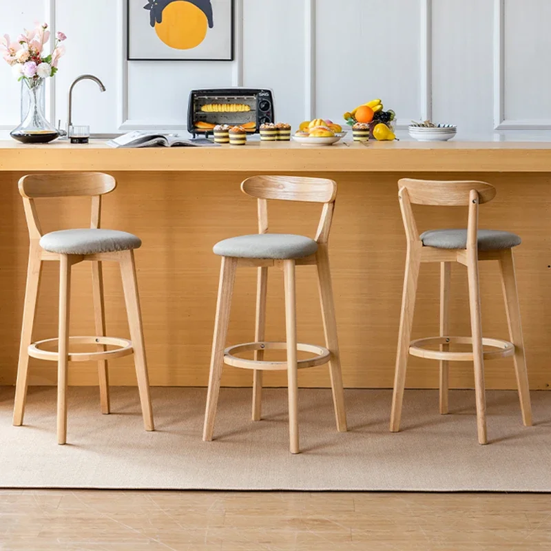 

Leather Waterproof Bar Chair Barstool Cushions Office Shell Bar Stool Wooden Kitchen Cadeira Ergonomica Nordic Modern Furniture