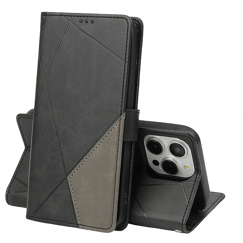 Leather Magnetic Flip Wallet Case with Card Slot Holder