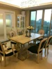 American solid wood dining table log casual home meeting table retro creative large board table French light luxury old long 3