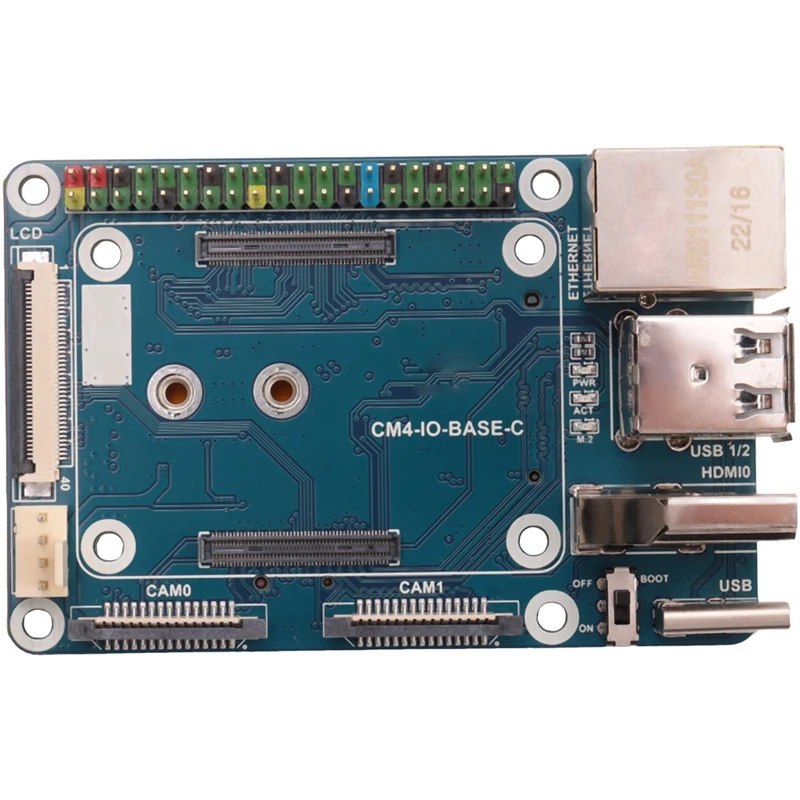 Waveshare CM4-IO-BASE-C Ȯ ,   CM4 ⺻ Ȯ ,   RJ45 + M.2 M Ű