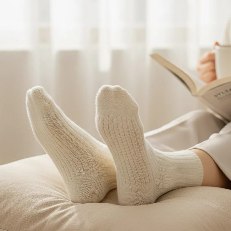 5Colors Autumn Winter Women Cotton Stripes Sport Socks Harajuku Retro Lady Girls Loose Long Casual Knitting Soft