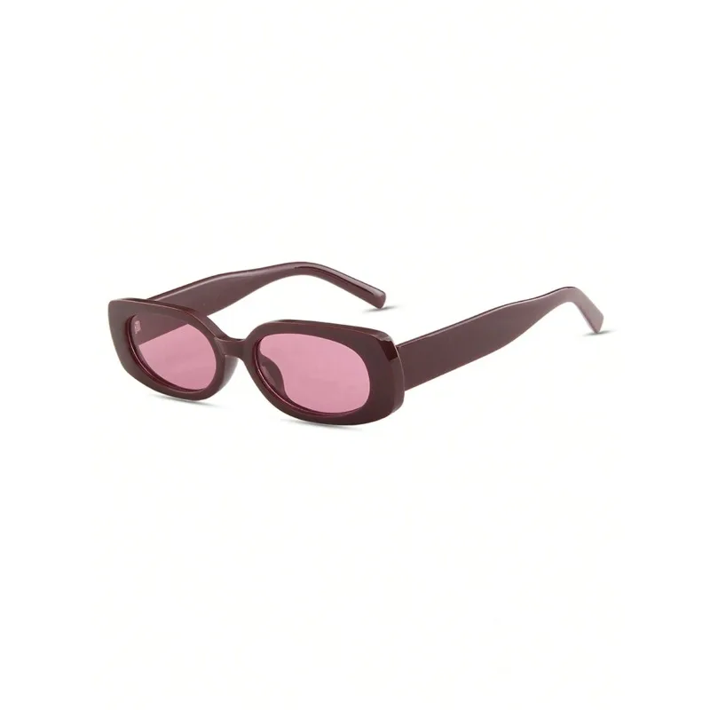 Red Long Rectangle Frame Retro Casual Fashion Ladies Sunglasses