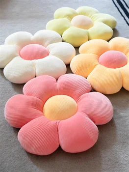 Coussin de fleur à Six pétales en peluche, décor de chambre Girly, réglage de tournesol pour enfants, oreiller de siège de chambre à coucher, baie vitrée, fleur rose 1