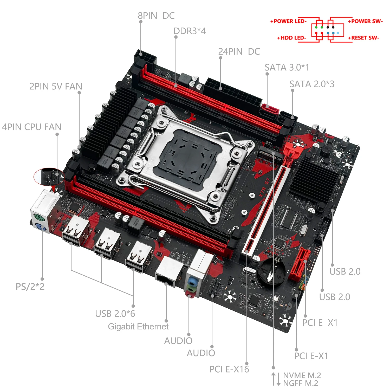 새로운 X79 S7 마더보드는 인텔 제온 E5 v1&v2 LGA 2011 CPU 프로세서 DDR3 REG ECC RAM 듀얼 채널 메인보드를 지원합니다.