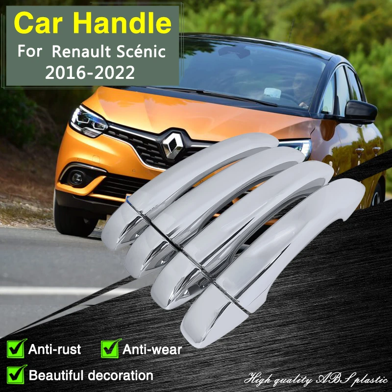 

for Renault Scenic 4 MK4 IV 2016 2017 2018 2019 2020 2021 2022 Chrome Door Handle Cover Car Accessories Style Protective Sticker