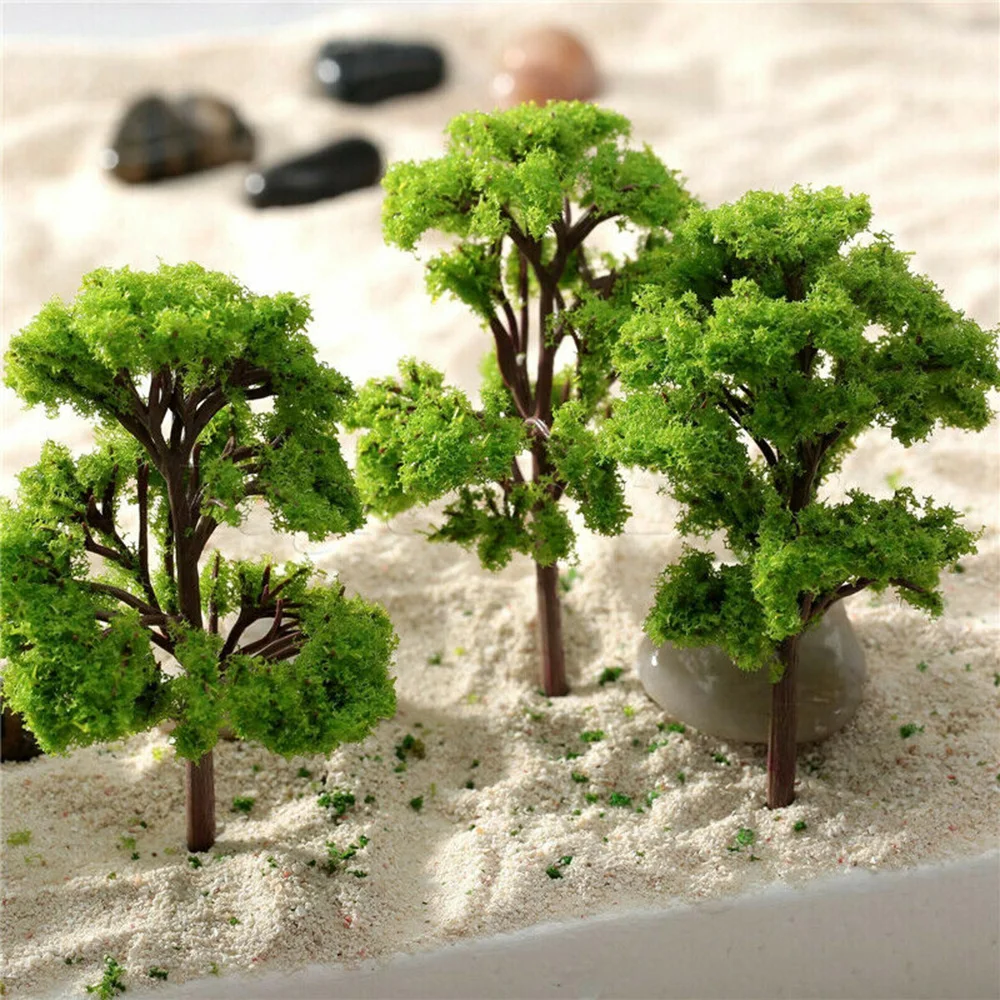 

10Pcs Model Trees Train Railroad Layout Diorama Mini Scenery Plastic Scale Scene Miniature Tree Decorations 7/9CM