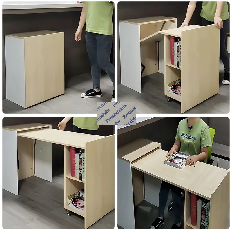 1Set Folding Wheel Out Conceal Desktop Table Top Support