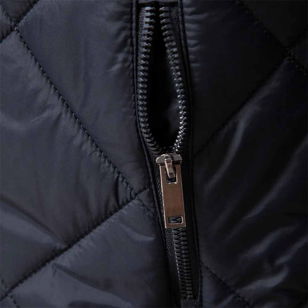 2023 Argyle Warm Coats Men Solid Color Casual Stand Collar Zipper Parkas for Men Winter High Quality Plus Size Jackets Men