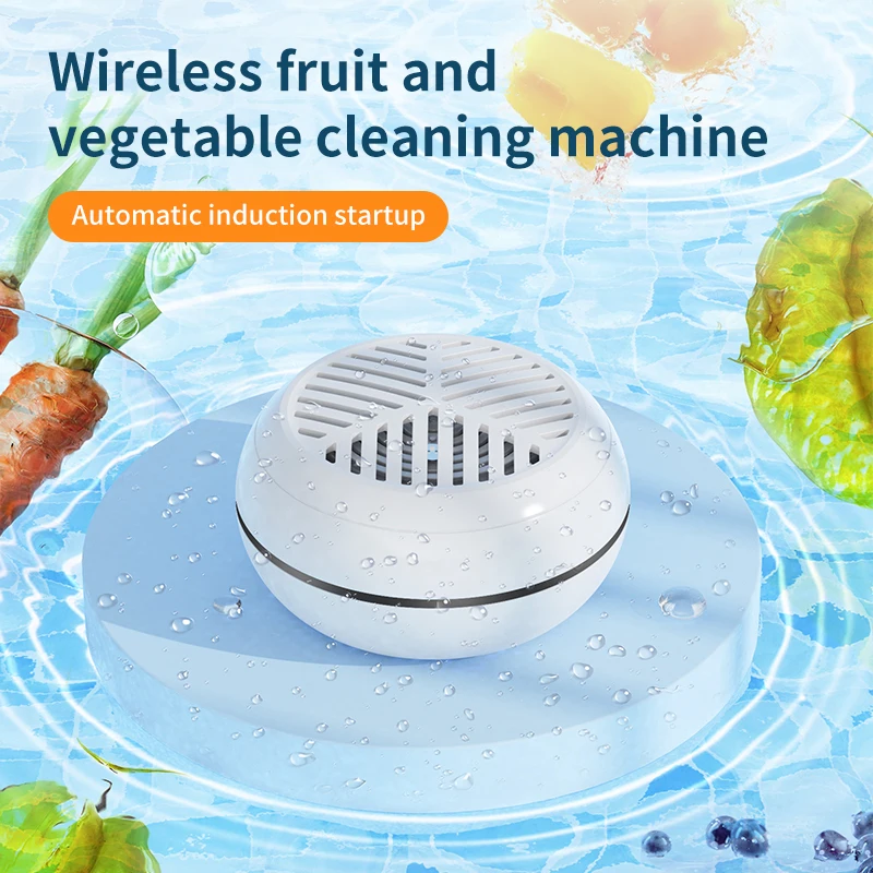 Портативная ультразвуковая стиральная машина для фруктов и овощей, Капсульная Беспроводная Чистка продуктов, подходит для пикника на открытом воздухе, пищевой пестицидный очиститель