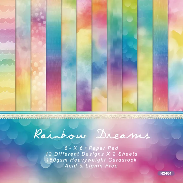 24pcs Rainbow Dreams 6" x 6" Paper 1