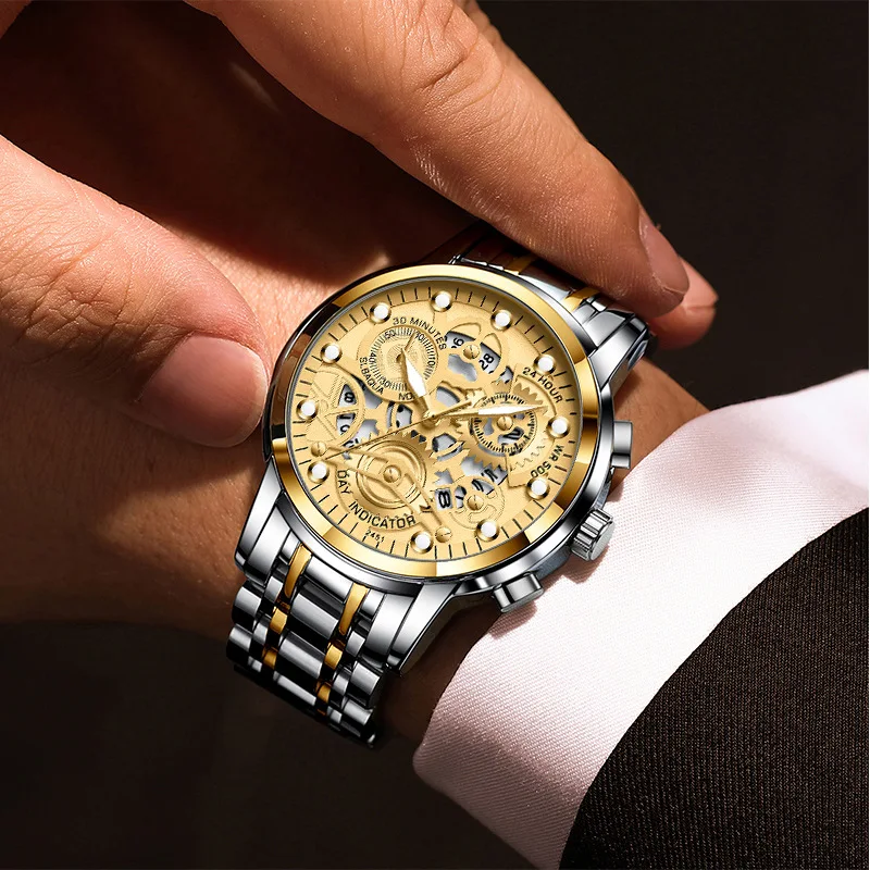 Top Brand Watch Men Business Date Clock Waterproof Luminous Hands Stainless Steel Watches Mens Luxury Sport Quartz Wrist Watch