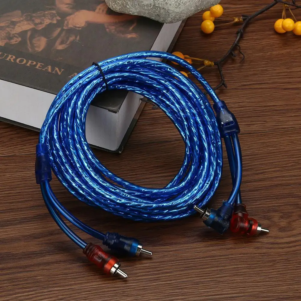 Car Audio Amplifier Cable for Home Cinema Digital Stereo Hi-Fi System 2 RCA to 2 RCA Plug Audio Cable