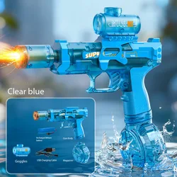 Electric Water Gun with Light Spray & Flame Effect (Blue)