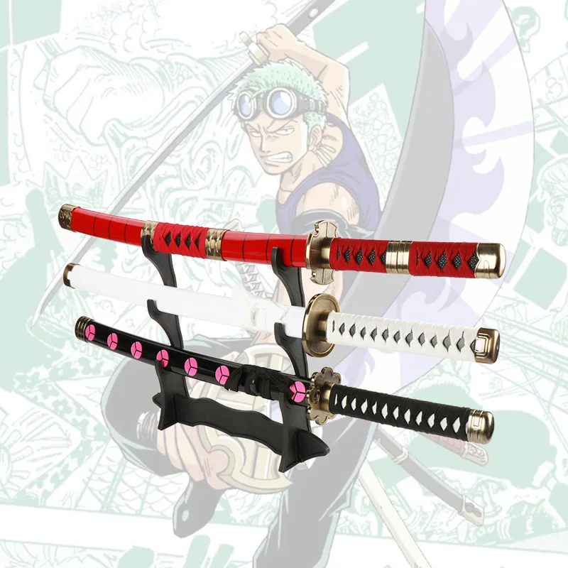 Roronoa Zoro Katana 80cm / 31.5" Three-pieces Role-playing Sandai kitetsu Ichimonji Shusui Enma Purple Halloween Party Gifts cosplay sword cosplay toy cosplay prop