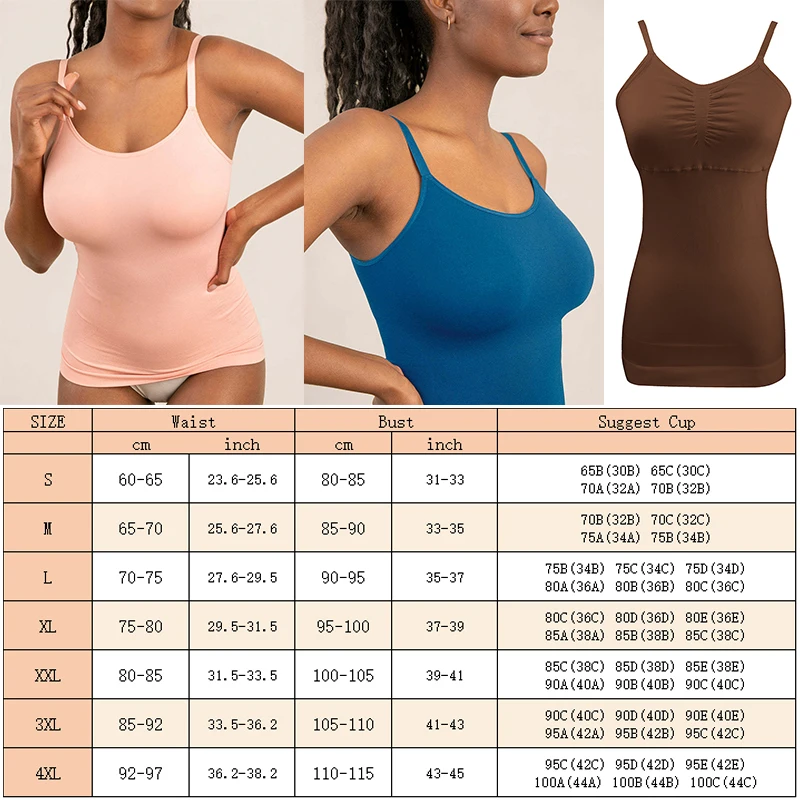 1pc Ladies' Simple Seamless Compression Camisole With Tummy