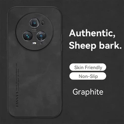 Premium Sheepskin Leather Soft Case with Camera Lens Protection and Shockproof Bumper in Matte Finish for Magic 5 Lite (Black)