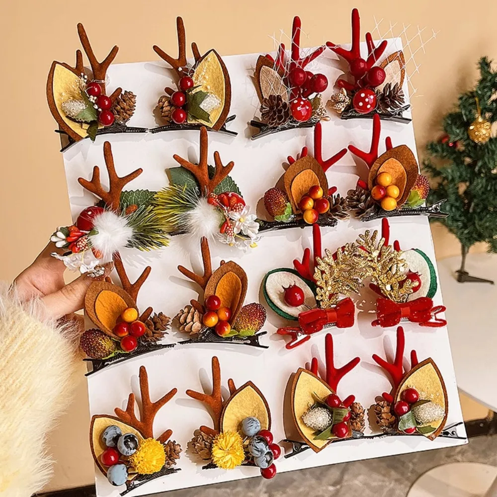 Cute Elk Horn Christmas Hairpin Antler Hair Clips