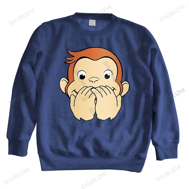 

Mens spring cotton hoodies loose tops casual hoody Curious George long sleeve George No Mouth unisex sweatshirts loose tops