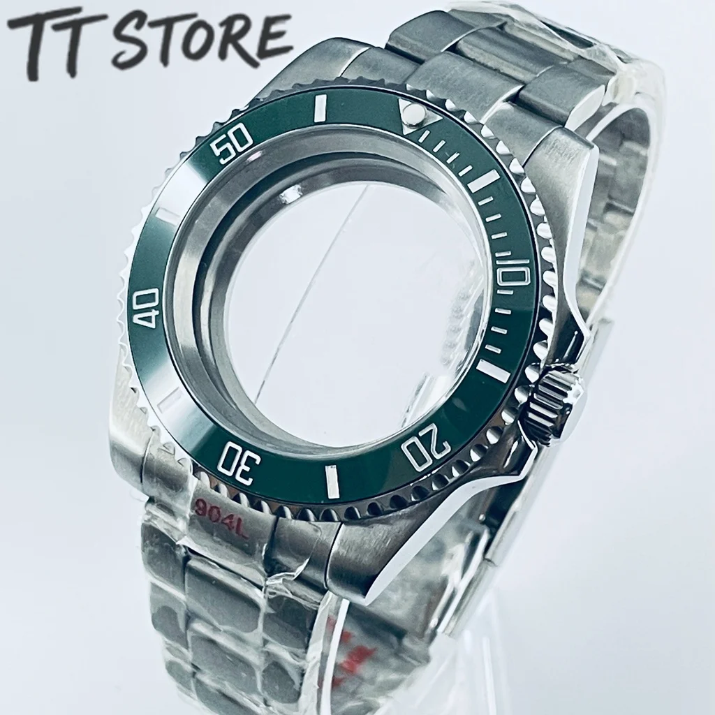 Silver 40mm Watch with Ceramic Bezel and Sapphire Case