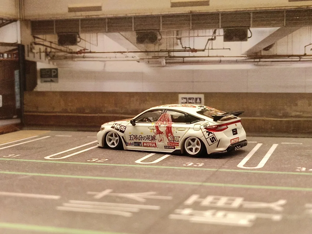 1/64 Nabes XChika  white Advan GT modified wheels 10.5mm attitude wheels 6
