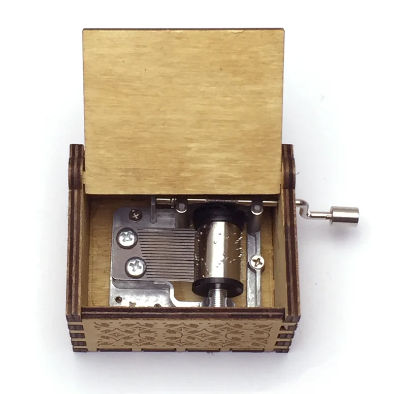VIP Custom Printing Music Box Wooden Wind Up Photo Text Music Box Leave Message 5