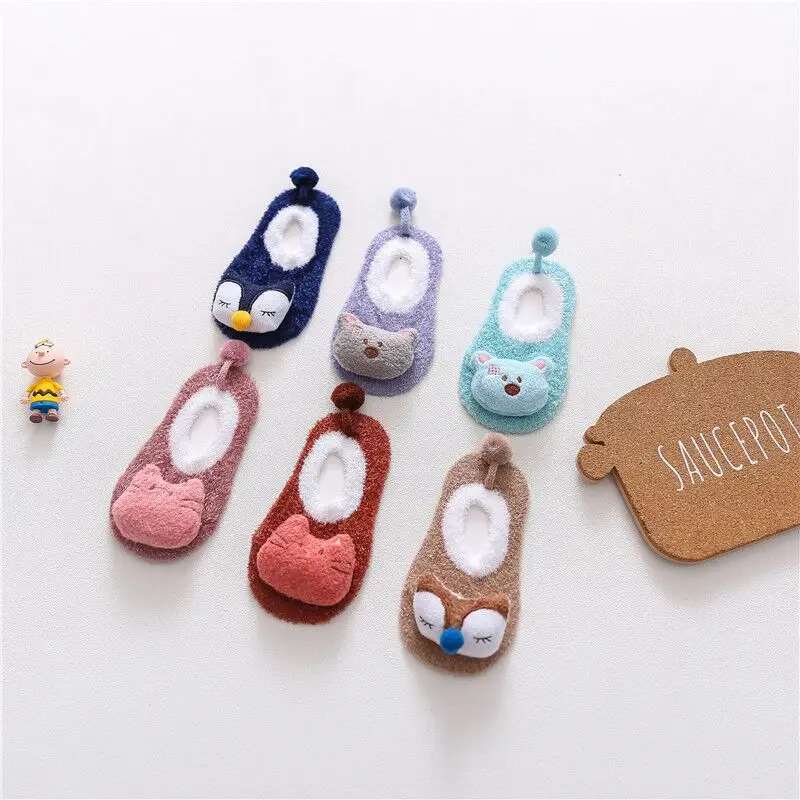 

New Style1 Pair Spring Autumn Cute Cartoon Lot Baby Short Anti-slip Floor Toddler Infant Baby Socks Learn to walk Soft Shoe