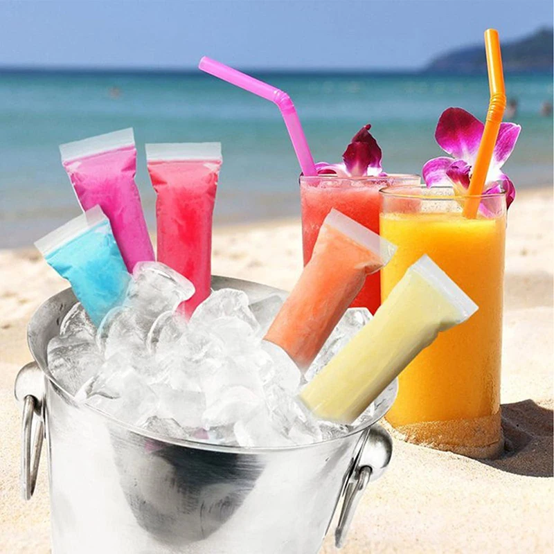 Ice Cream Bag Ice Cream Molds 100 Pieces Disposable with Silicone Funnel Clear for Making