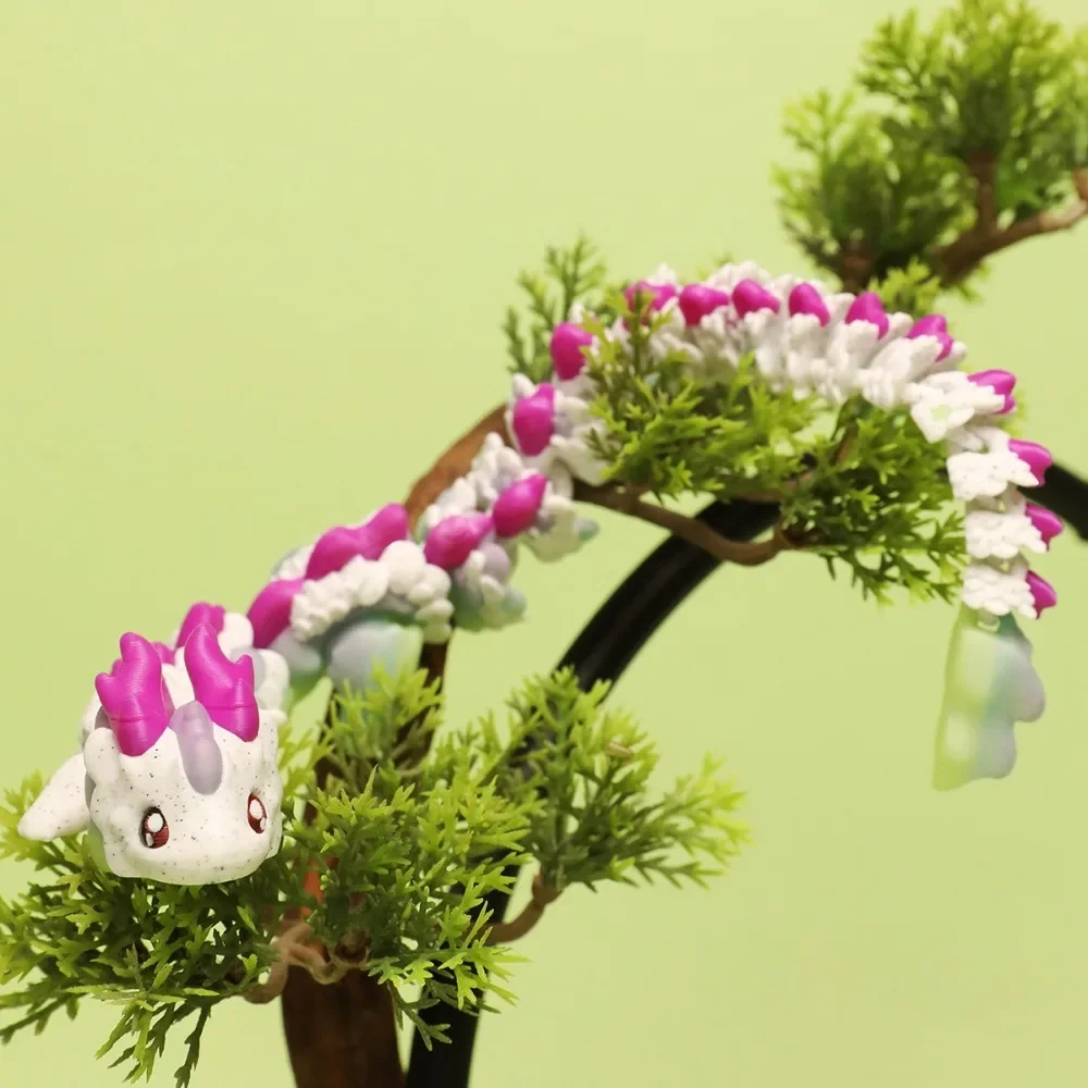Desktop Decor 3D Printed Horned Dragon Ornament Dragon Simulation Animal Model Movable Figurine Home ornament crafts 3d printed toy dragon statue dragon ornament desk decor