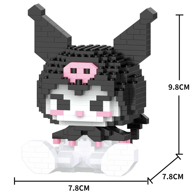 Sanrio Anime Hello Kitty My Melody Cinnamoroll Pompompurin Kuromi Friends Building Blocks Bricks Girl Children Kid Toy Gift Set 2