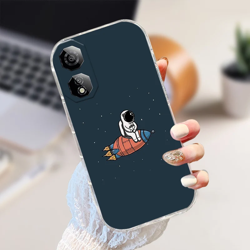 Shockproof Clear Silicone TPU Phone Case with Cute Animal Design
