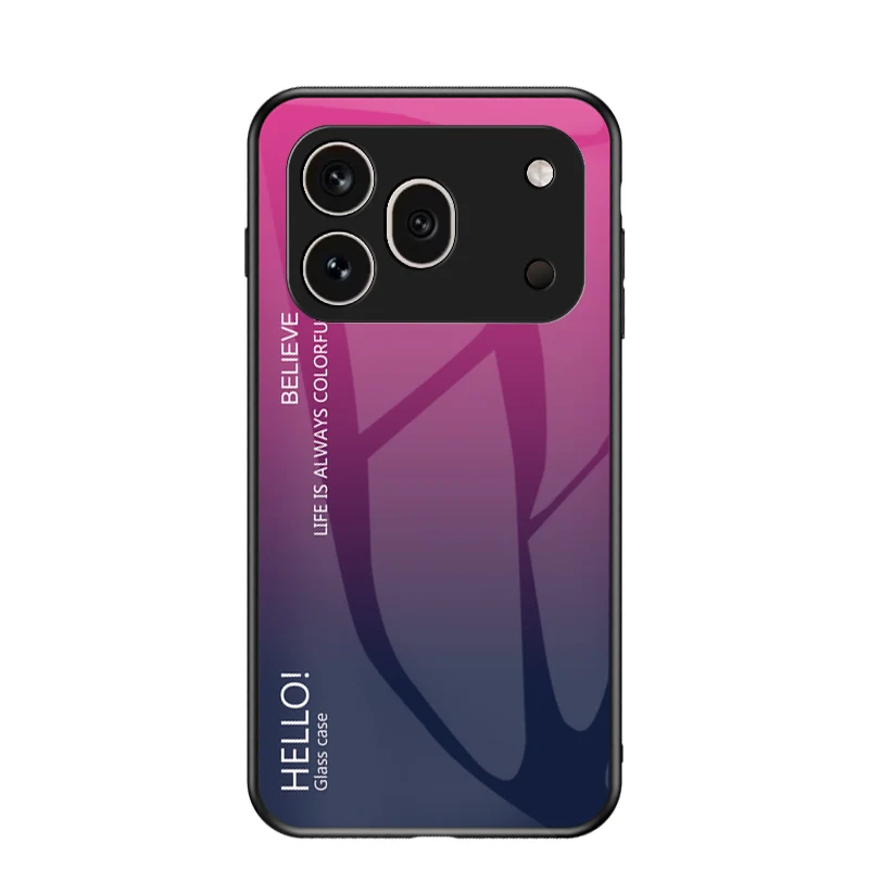 Premium Gradation Tempered Glass Protective Case with Hard Back Bumper