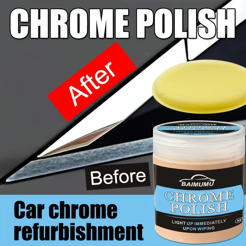 Chrome Refresh Paste 100g-Multipurpose Polish for Vehicle Plating, Trim Restoration, Aluminum Wheel and Bumper Polishing