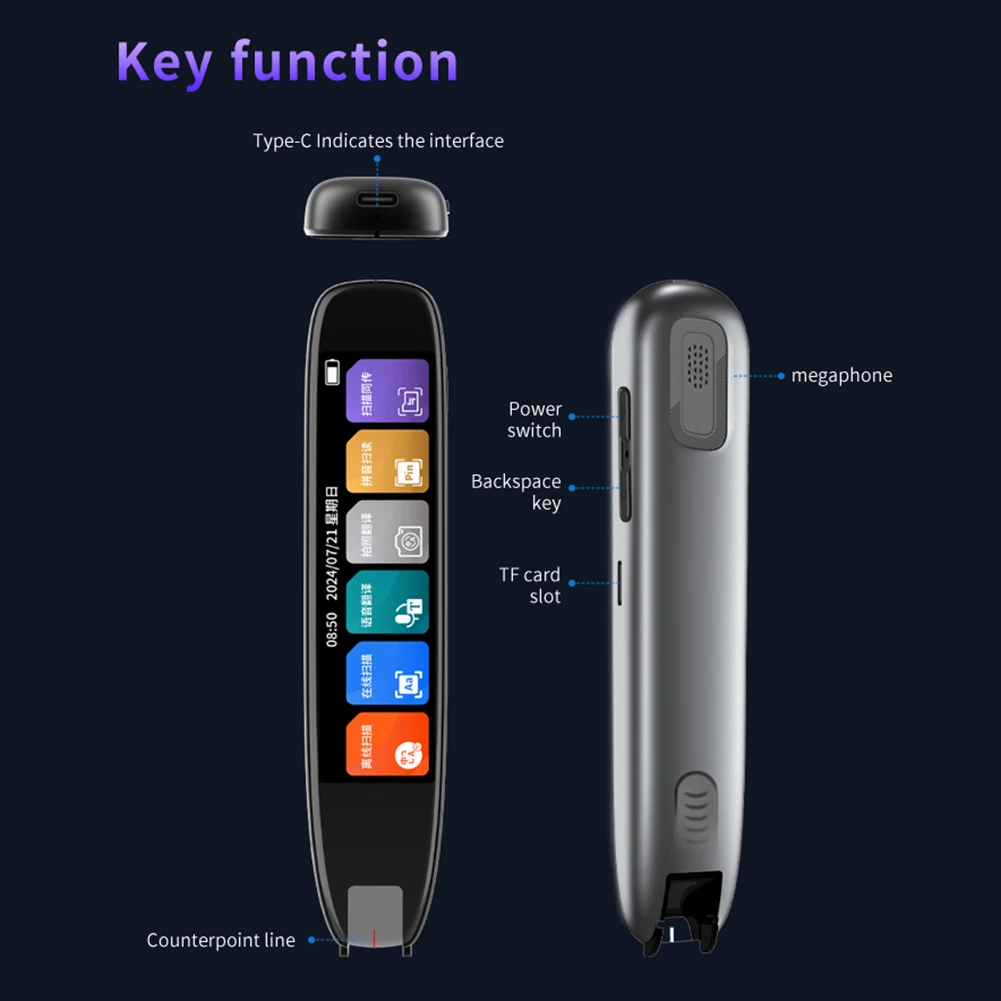 S65 Smart Scanner Translator Pen Recording Pen 3.7Inch 142 Languages Intelligent Scanning Point Reading Online/Offline Modes