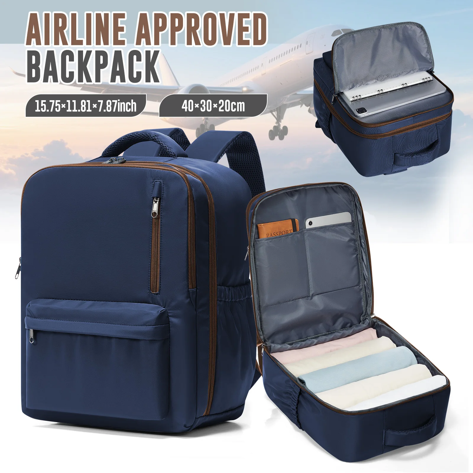 VAVOMIA Wizzair Handbagage Rugzak 40x30x20 Cm - Waterdichte Laptop Rugzak 15.6 Inch