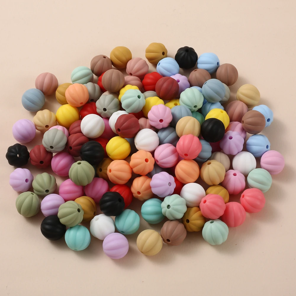 10Pcs 15mm Lantern Silicone Beads Pacifier Chain Loose Beads Baby Teething Chewing Toys DIY Jewelry Accessories BPA Free 2