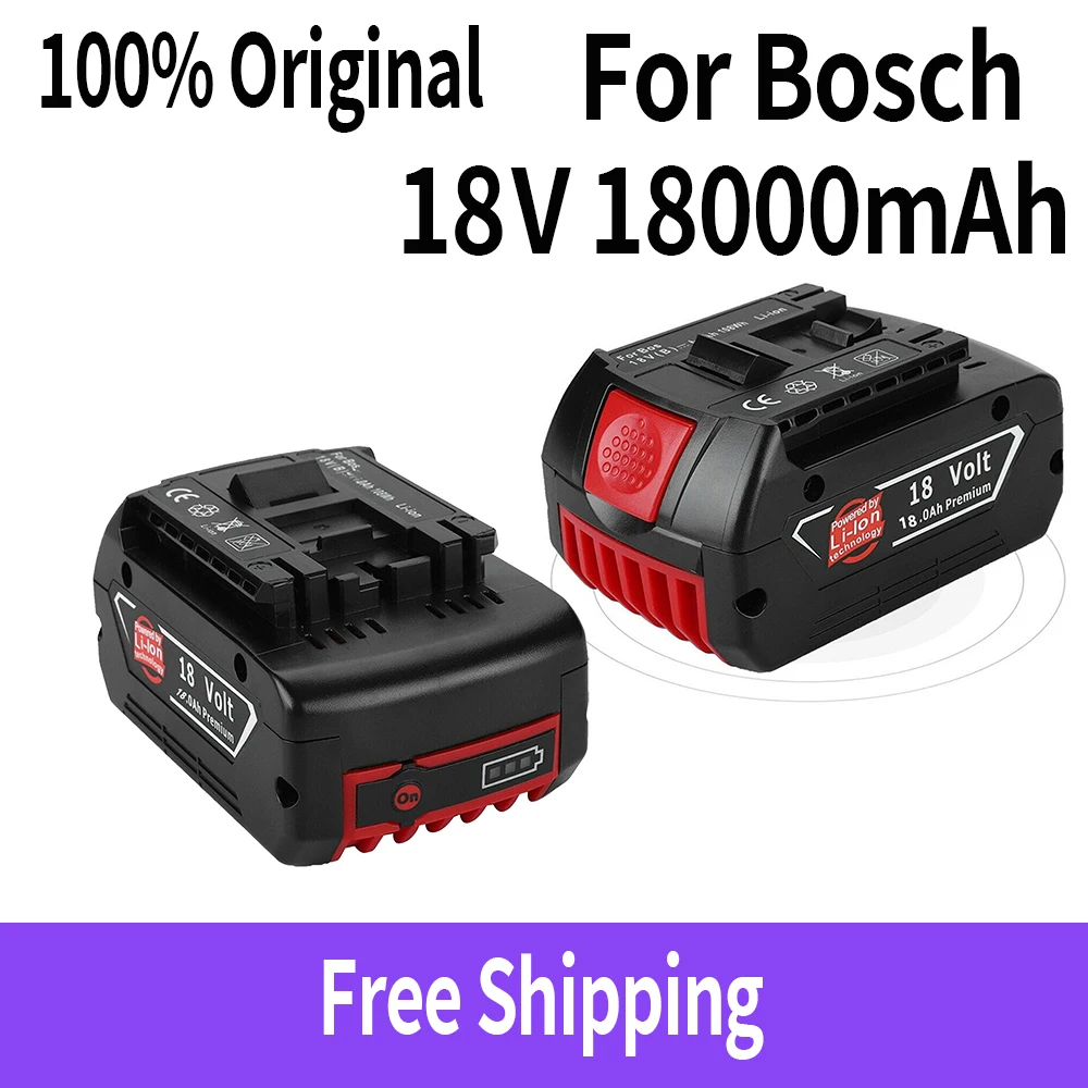 Перезаряжаемый литий-ионный аккумулятор для 18 в Bosch 18000 мАч со светодиодной