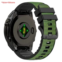 Premium Leather and Silicone QuickFit Sports Band - 22mm/26mm Strap - QuickFit 26mm (Army Green Black)