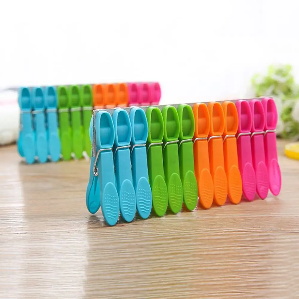 8/24Pcs Clothespins 교수형 못 클립 플라스틱 옷걸이 선반 세탁 옷 못 클램프 수건 클립 홈 스토리지 후크