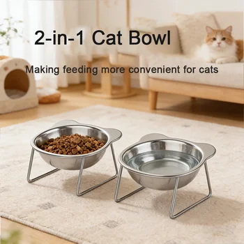 Tilted Cat Feeding Bowl 1