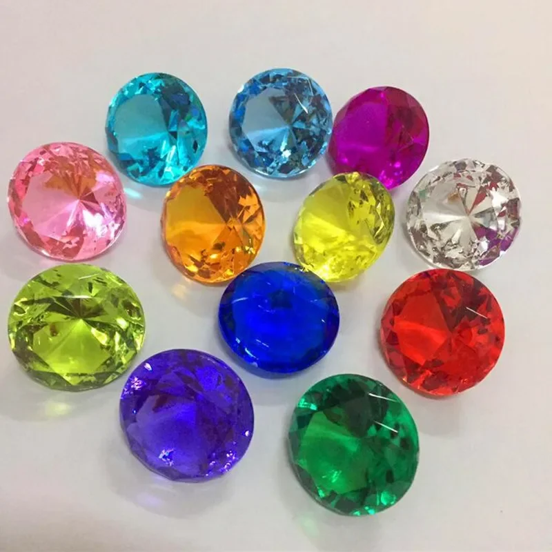 Faux Diamants Acrylique 100 Acrylique Pour Enfants - 20mm Multicolores - Pour Chasse Au Trésor, Décoration - Faux Diamants Brillants Pierres Précieuses
