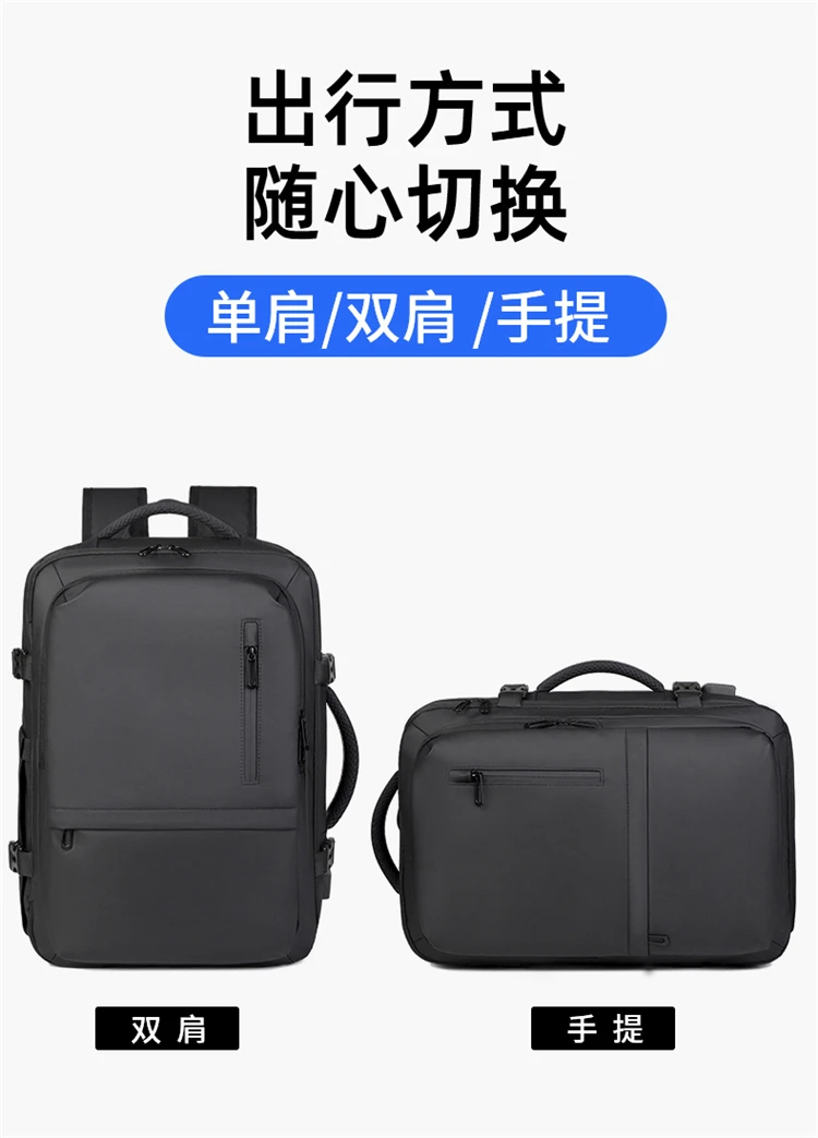 40L Business Casual Rucksack, Computertasche, Große Kapazität, Wasserabweisend, Erweiterbarer Reiserucksack mit USB-Ladeanschluss – Detail 8