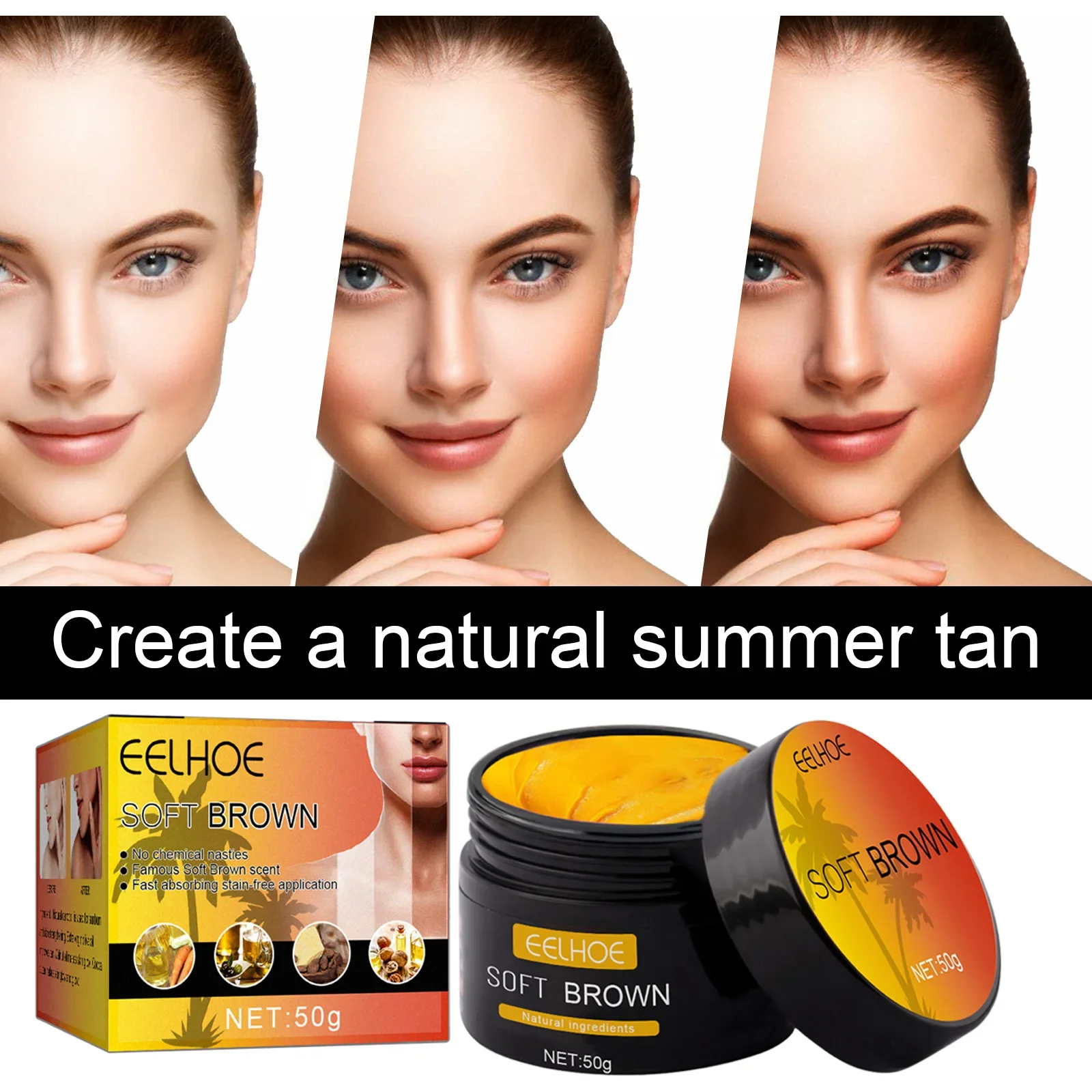 50ml/100ml Body Tanning Cream Solarium Self Tanning Aid Quickly Body Bronze Men Women Nourishing Skin Coloring Blackening Cream