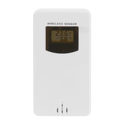 Wireless Outdoor Sensor & Indoor Transmitter for Temperature & Humidity Monitoring (White)