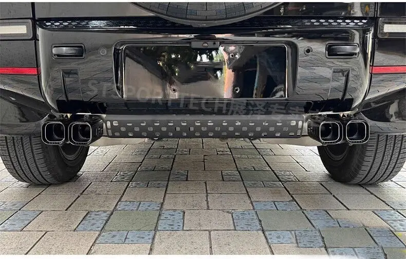 Khan Look Exhause Pipe fits for Defender 110 130-3PCS Black Tailpipe