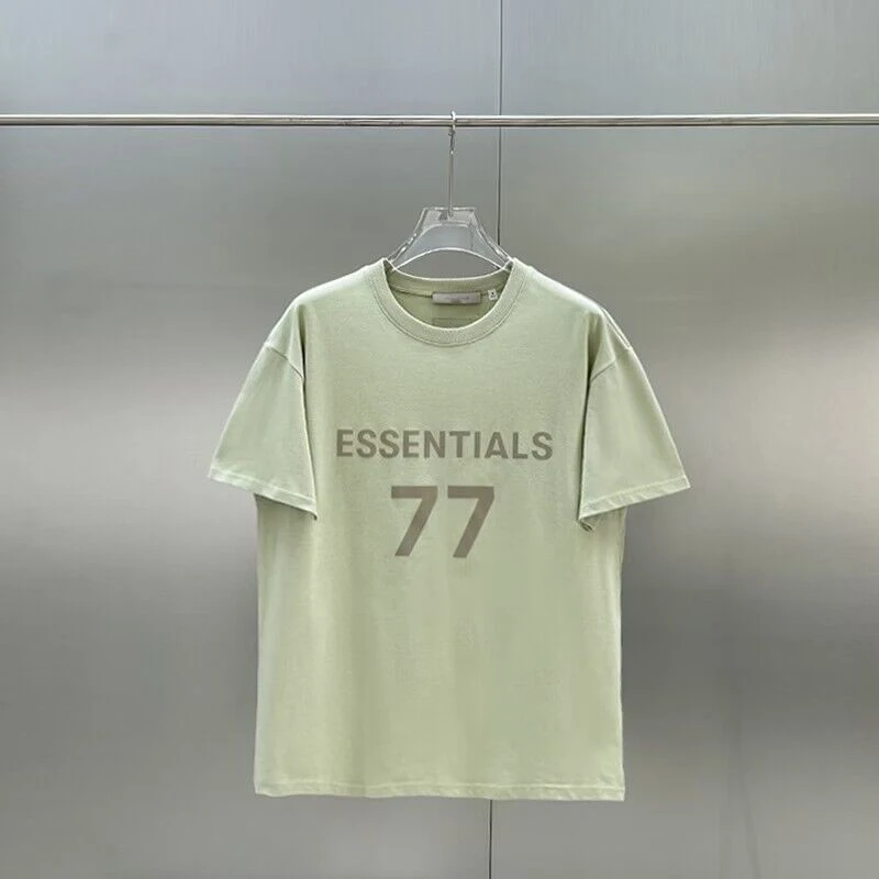 

ESSENTIALS 77 Brand Summer T-shirt Loose Rubber Letter logo Ovesized Short Sleeve Hip hop Unisex 100% Cotton Sports Running Tees