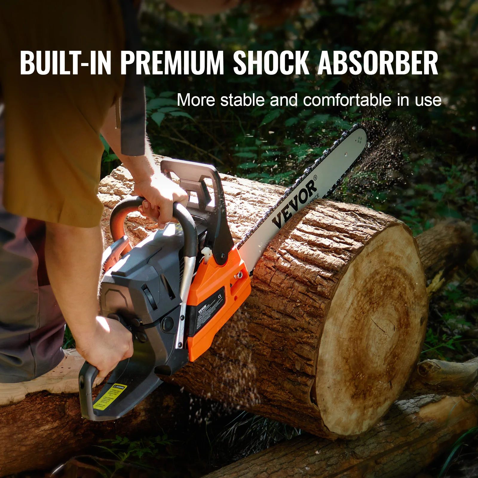 VEVOR Gas Chainsaw 52CC 18" 2.55HP Handheld Cordless Petrol Chainsaws for Tree Wood Branch Farm Garden Ranch Forest Cutting Use 5