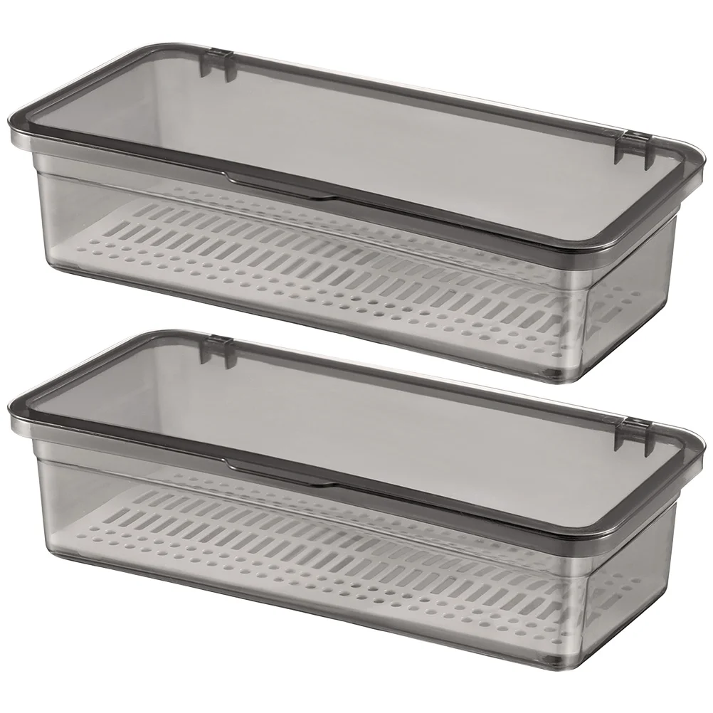 

2 Pcs Clothes Drying Rack Cutlery Storage Box Holder Household Utensil Case Home Supplies Baby