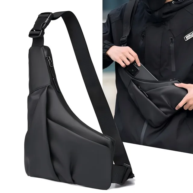 Sac croisé triangulaire antivol avec sangle réglable, sac de poitrine décontracté pour hommes, idéal pour les activités de plein air, les déplacements, les voyages, 1 pièce 1